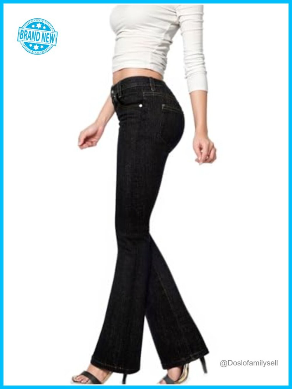 Women's Slim Bootcut Stretch Pants Mid Rise Fit Flare